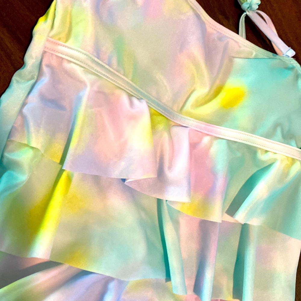 New!! Patterned Ruffle Tankini Swim Set - Picture 6 of 8